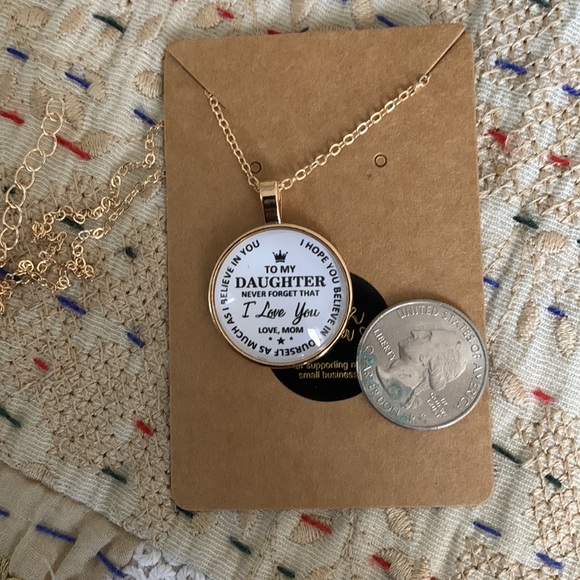 3/$20 Mother / daughter Necklace. Cabochon pendant with chain - Picture 2 of 7